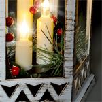 Solight LED vianočný lampáš biely, 33 cm, 3x LED sviečka, 3x AAA