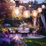 Solight LED vonkajšia balkónová reťaz so žiarovkami, 10 žiaroviek, 5m+3m, 500lm, teplá biela