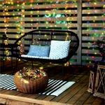 Solight LED vonkajšia vianočná reťaz, 100 LED diód, 10 m, 3 m vedenie, 8 funkcií, časovač, IP44, viacfarebná