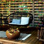 Solight LED vonkajšia vianočná reťaz, 500 LED, 50 m, 5 m vedenie, 8 funkcií, časovač, IP44, viacfarebná