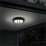 Solight LED vonkajšie osvetlenie kruhové s mriežkou, 20W, 1500lm, 4000K, IP65, 23cm, čierna