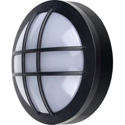 Solight LED vonkajšie osvetlenie kruhové s mriežkou, 20W, 1500lm, 4000K, IP65, 23cm, čierna