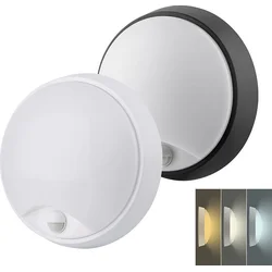 Solight LED vonkajšie osvetlenie so senzorom a nastaviteľnou CCT, 18W, 1350lm, 22cm, 2v1 - biely a čierny kryt