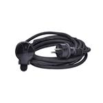 Solight predlžovací kábel - konektor, 1 zásuvka, 5 m, 3 x 1,5 mm2, guma, čierny
