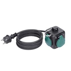 Solight predlžovacia kocka 5 m, 3 zásuvky IP44, 3 x 1,5 mm2, gumový kábel H05RR-F