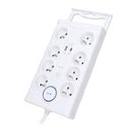 Solight prepäťová ochrana, 8z, USB A+C, 2m, biela