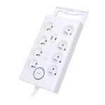 Solight přepěťová ochrana, 8z, USB A+C, 2m, bílá
