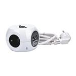 Solight prodlužovací přívod kostka, 3 zásuvky, 4x USB + Wireless 10W, 1,5m, 3x1,5mm2, bílý