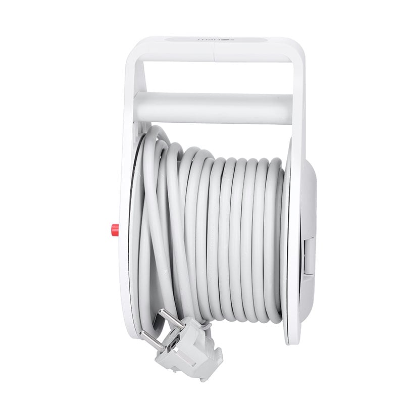Solight prodlužovací přívod na bubnu 10m, 3 zásuvky, šedý kabel, 3x 1,0mm2