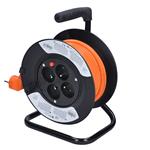Solight prodlužovací přívod na bubnu, 4 zásuvky, 15m, oranžový kabel, 3x 1,0mm2