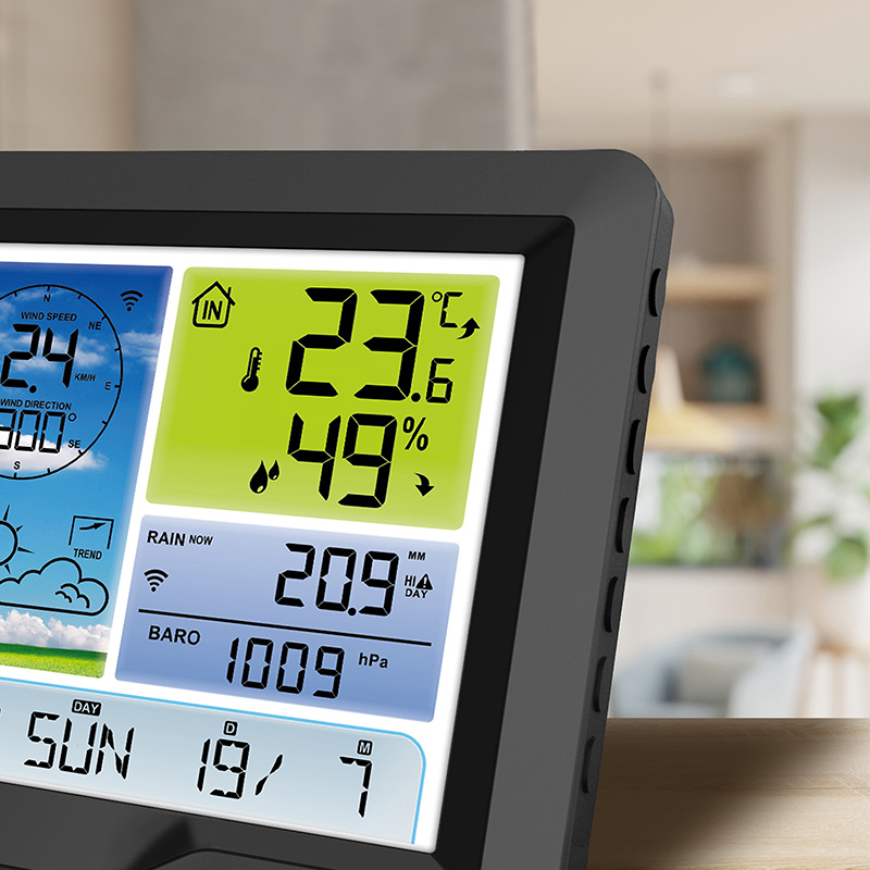 Solight profesionální meteostanice, přehledný a designový displej, tlak, teplota, vlhkost, srážky, hodnoty větru
