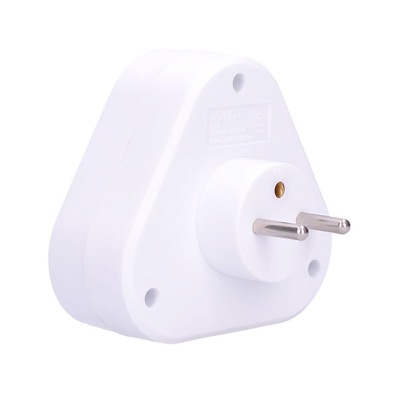 Solight rozbočka, 3x 10A, trojúhelník, bílá