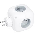 Solight rozbočka kostka, 3x 16A + USB A+C, bílá, vypínač