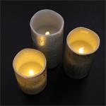 Solight sada LED svĂ­ÄŤek, 3x svĂ­ÄŤka, 10/13/16cm, stĹ™Ă­brnĂˇ barva, 3x AAA