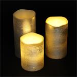 Solight sada LED svĂ­ÄŤek, 3x svĂ­ÄŤka, 10/13/16cm, stĹ™Ă­brnĂˇ barva, 3x AAA