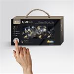 Solight sada LED vianočných gúľ s hviezdami, veľkosť 8cm, 6ks, 30LED, časovač, tester, 3xAA