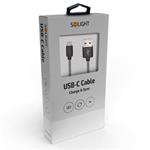 Solight USB-C kabel, USB 2.0 A konektor - USB-C 3.1 konektor, silikon, 1m