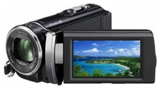 SONY kamera HDR-PJ200E, 5,3MPix, 25x zoom, 2,7" LCD dotykový, Full HD, projektor, čermá