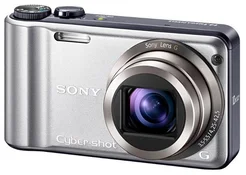 SONY kompakt DSC-H55, stříbrný, 14.1MPix, 10x zoom, HD video, 3" LCD + 4GB karta Blister (MSMT4GN)