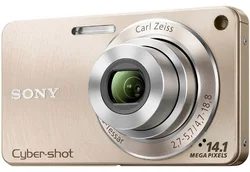 SONY kompakt DSC-W350N zlatý, 14.1MPix, 4x zoom, Video v kvalitě 720p HD