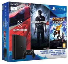 Sony PlayStation 4 1TB slim, černá, Family Pack - 3 hry