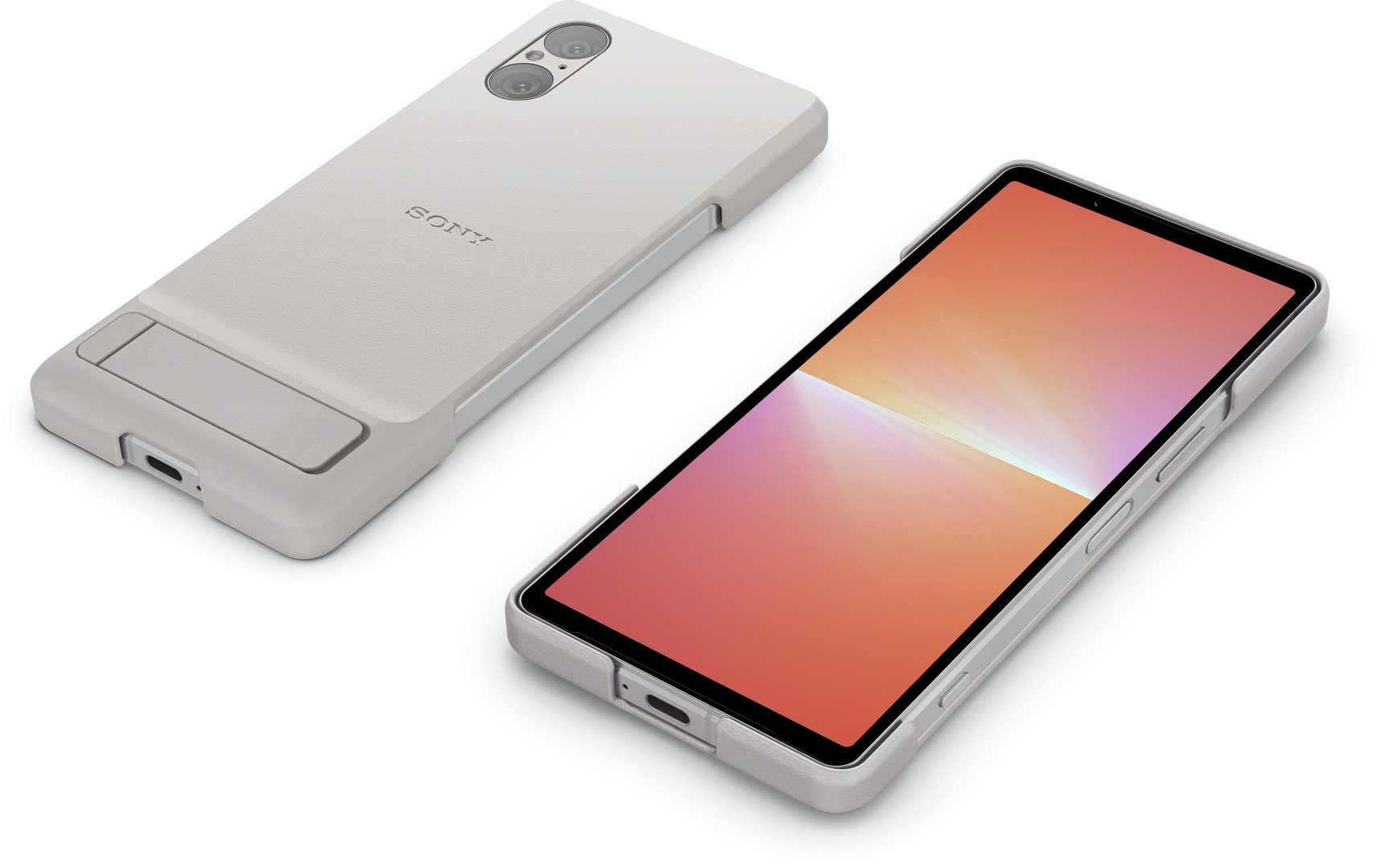 Sony Xperia Stand Cover pro Xperia 5 V 5G stříbrný