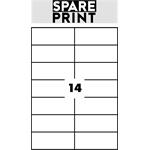 SPARE PRINT PREMIUM samolepiaci, biely, 100x A4 (14x štítok 105x42,3mm)