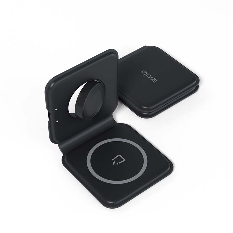 Spello 2in1 skládací bezdrátová nabíječka (MagSafe) - černá