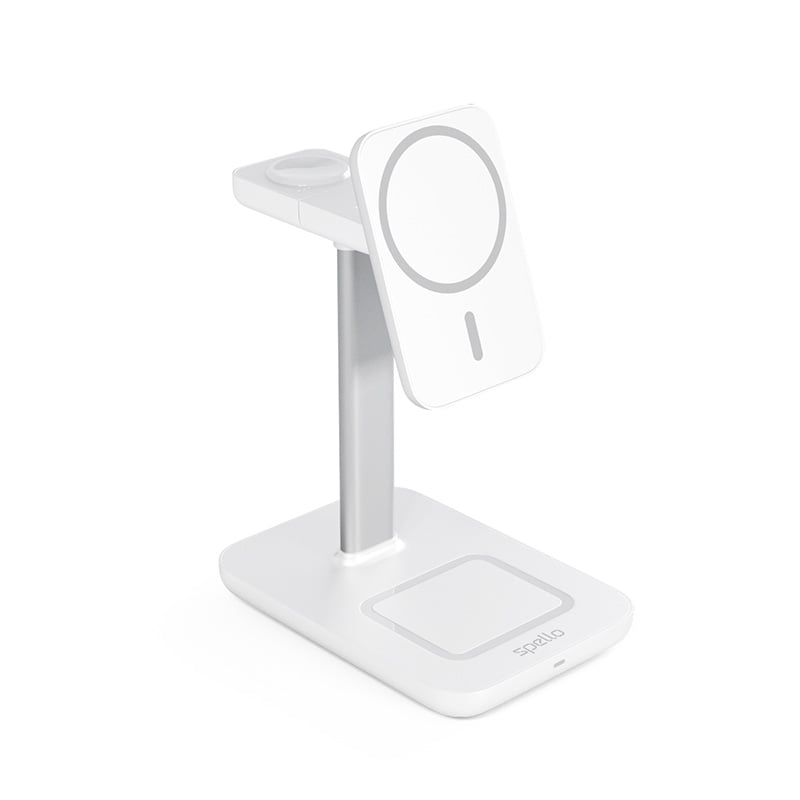 Spello 3in1 magnetický dobíjecí stojánek (MagSafe) - bílý