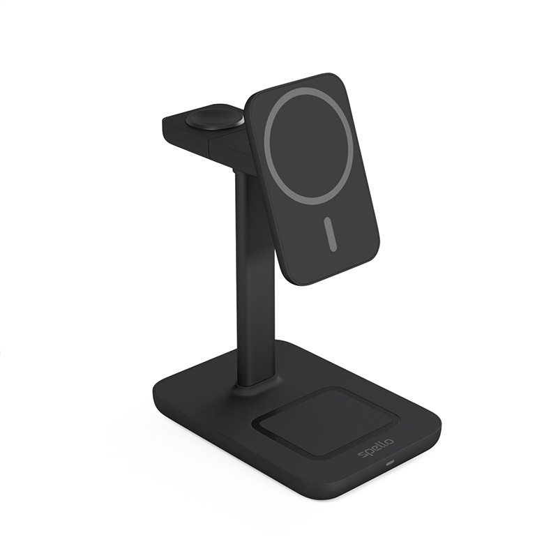 Spello 3in1 magnetický dobíjecí stojánek (MagSafe) - černý