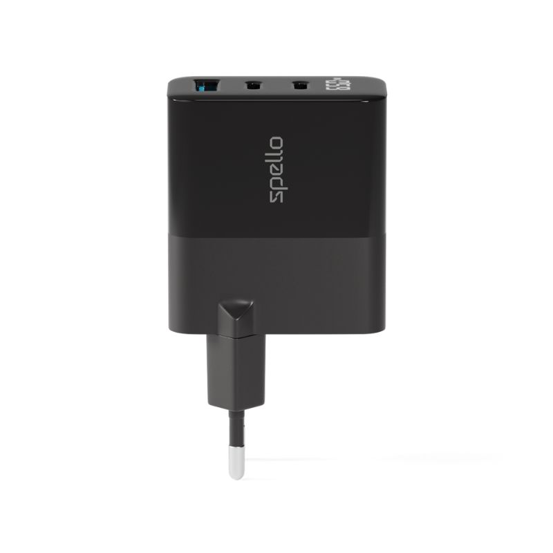 Spello ForceBoost Display GaN 65W Wall Charger SA65 - černá