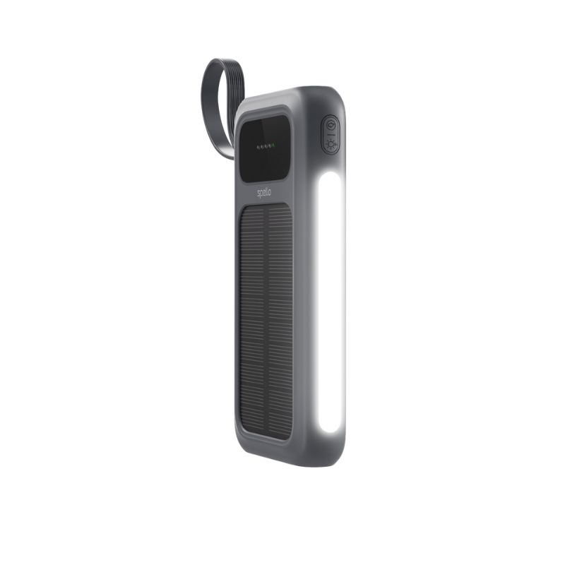 Spello ForcePack 5in1 10000mAh solární powerbanka se 4 integrovanámi kabely SP15 | šedá