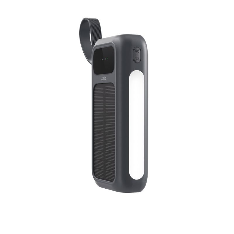 Spello ForcePack 5in1 20000mAh solární powerbanka se 4 integrovanámi kabely SP25 | šedá