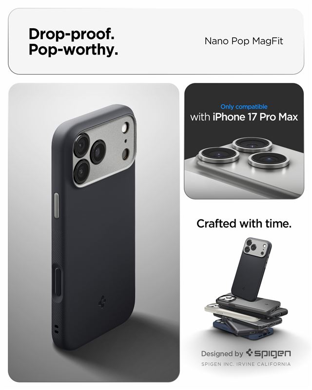 Spigen Nano Pop MagSafe, black sesame - iPhone 17 Pro Max