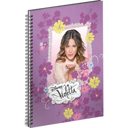 Spirálový blok Violetta – Flowers, linkovaný, A5