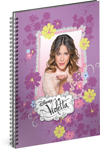 Špirálový zápisník Violetta - Kvety, linajkovaný, A5