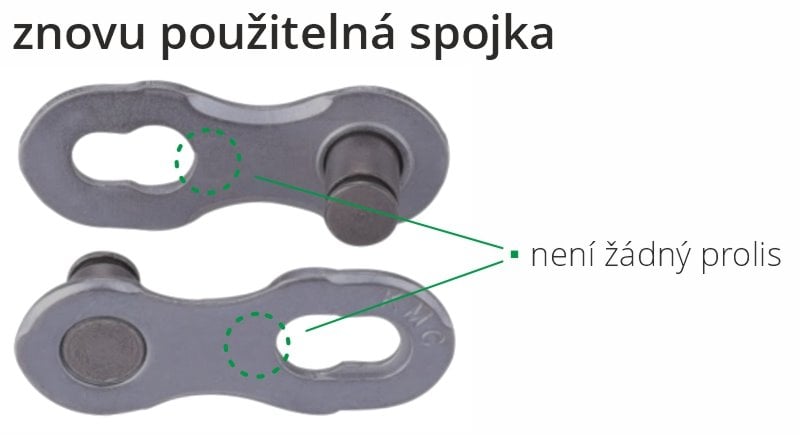 Spojka řetězu KMC 10 rychlostí, EPT povrch, balení 2 ks, cena za balení