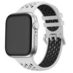 Športový remienok Cubenest pre Apple Watch Sport Band WHITE s čiernou farbou (42-49 mm)