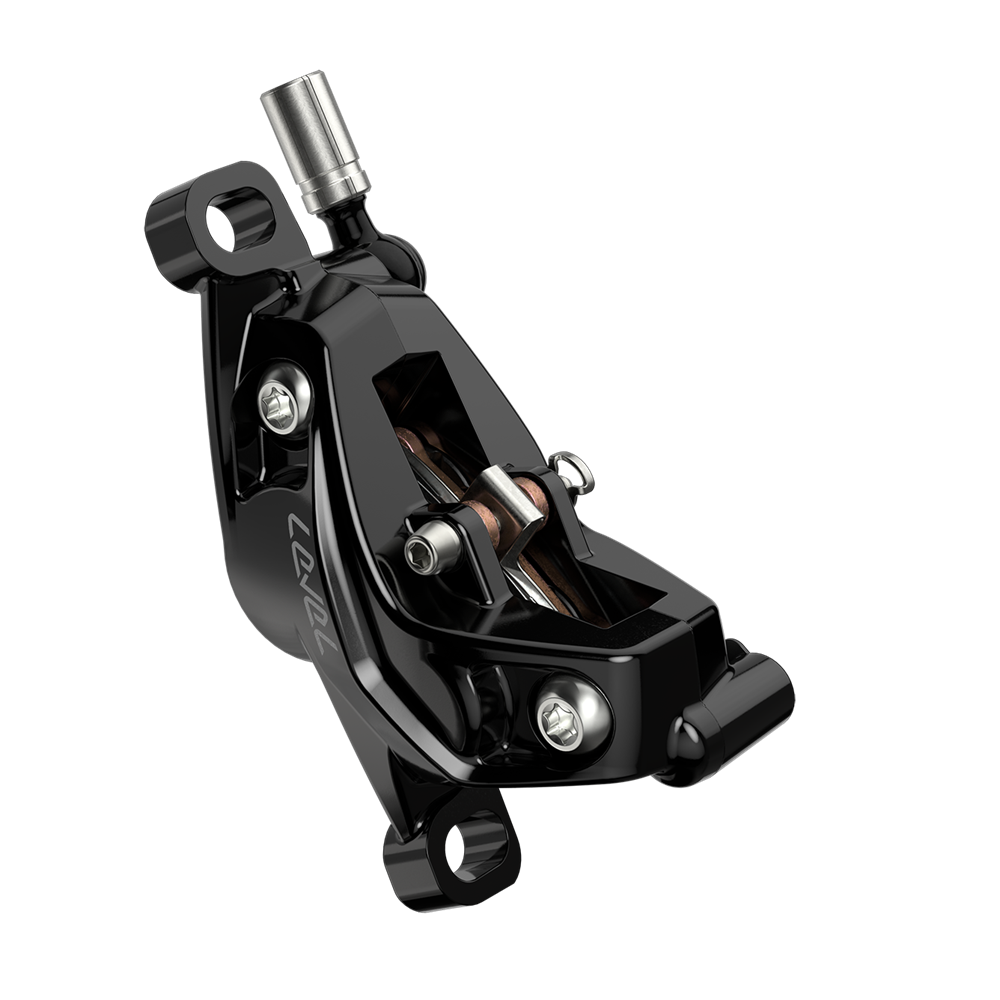 SRAM Level Silver Stealth 4 piestikové kotúčové brzdy, čierne, predné