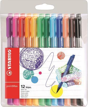 STABILO Fixy "Point Max", sada, 12 barev, 0,8 mm
