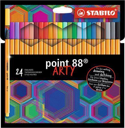 STABILO Linery "Point 88 ARTY", 24 různých barev, 0,4 mm