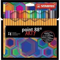 STABILO Linery "Point 88 ARTY", 24 různých barev, 0,4 mm