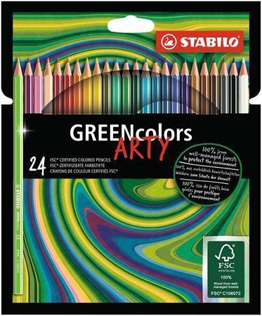 STABILO Pastelky "GreenColors ARTY", 24 rôznych farieb, šesťhranné