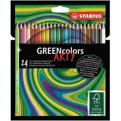 STABILO Pastelky "GreenColors ARTY", 24 rôznych farieb, šesťhranné