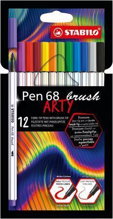 STABILO Štetcové popisovače "Pen 68 brush ARTY", 10 farieb 568/10-21-20