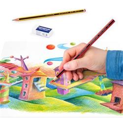 STAEDTLER Barevné pastelky "Noris Club" sada+grafitová tužka a pryž, 12 různých barev, šestihranné