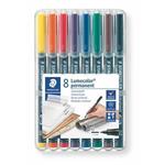 STAEDTLER Permanentné popisovače "Lumocolor 317 M", sada 8 farieb, 0,8-1 mm