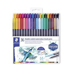STAEDTLER Štětcové fixy "Marsgraphic Duo", sada, 36 barev, 0,5-0,8/1,0-6,0 mm, oboustranné