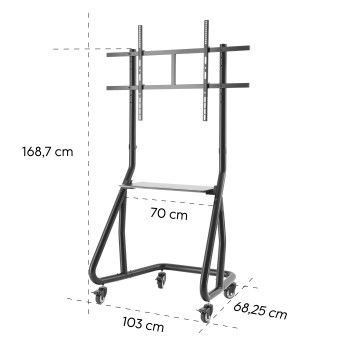 Stojan na televízor Trolley 100", pojazdný, 1000 x 600