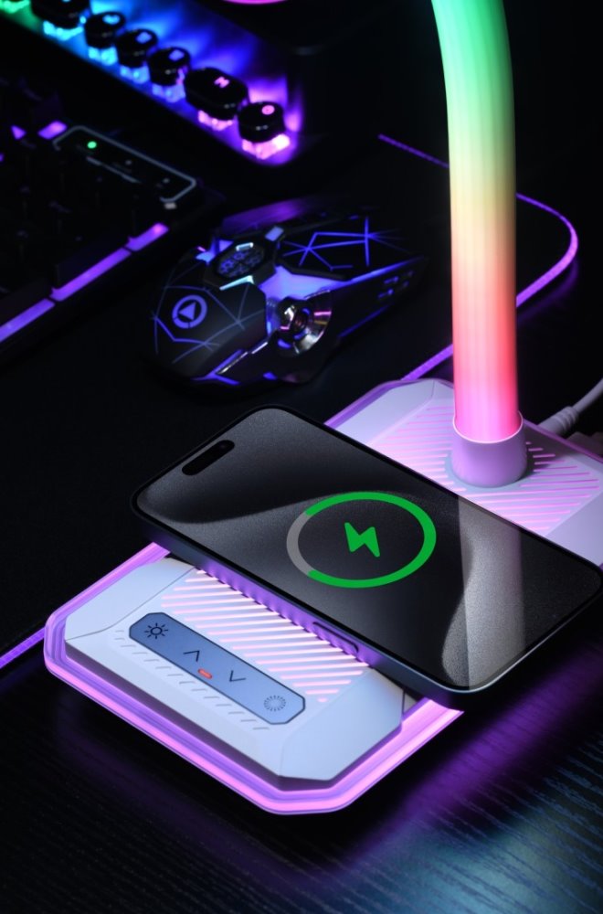 Stolná LED lampa IMMAX GAMER biela